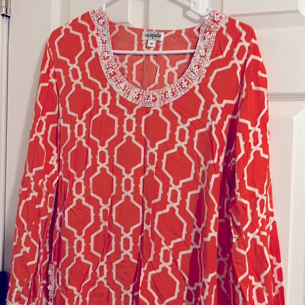 Escapada top beaded medium orange